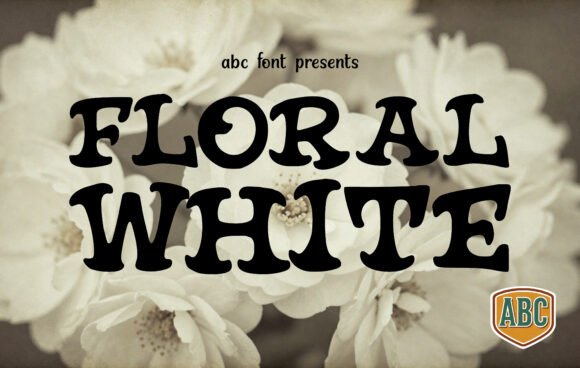 Floral White Font for Vintage Branding