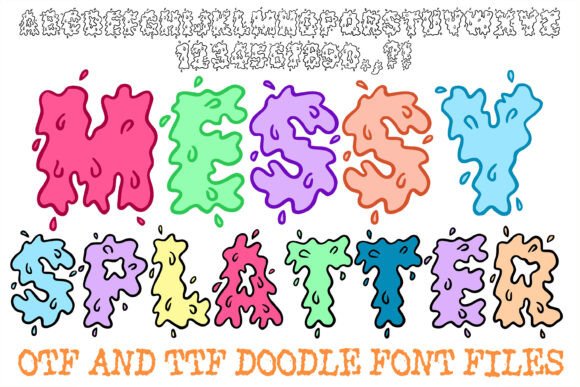 Messy Splatter Font for Web Design