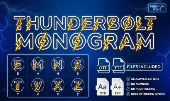Thunderbolt Monogram Font